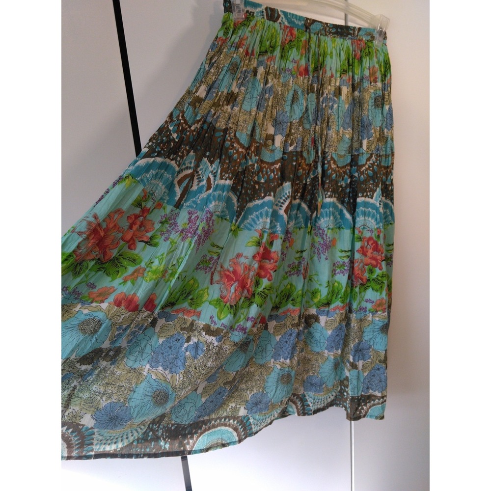 Y2K Jane Ashley Floral Tiered Design Maxi Skirt Size L Boho Hippie Festival